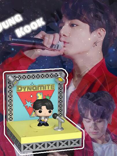  Funko Bitty Pop Stages BTS Jung Kook Dynamite Edition Mini Vinyl Figure With Display Stage Collectible Desk Decor Gift