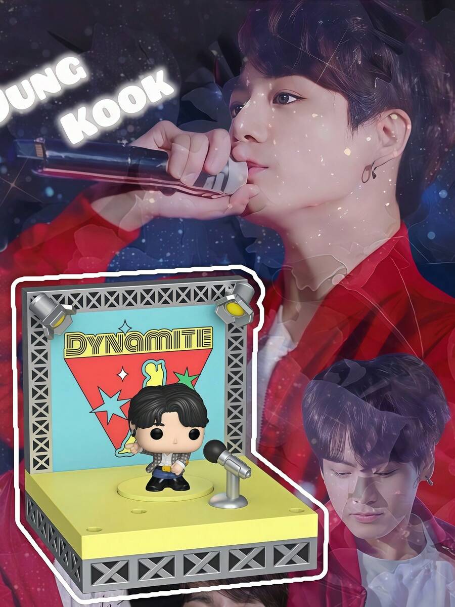 Funko Bitty Pop Stages BTS Jung Kook Dynamite Edition 迷你乙烯基人偶带展示台收藏桌面装饰礼品 - 彩色 - 查看 1