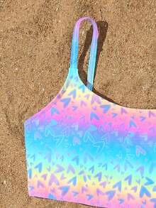 Bộ bikini cho bé gái tuổi teen, đồ bơi rời bằng vải dệt kim dễ thương, kiểu dáng giản dị, thanh lịch, phù hợp cho bơi lội, kỳ nghỉ hè, bãi biển, hồ bơi và các bữa tiệc ngày lễ. - Nhiều màu - Xem 3