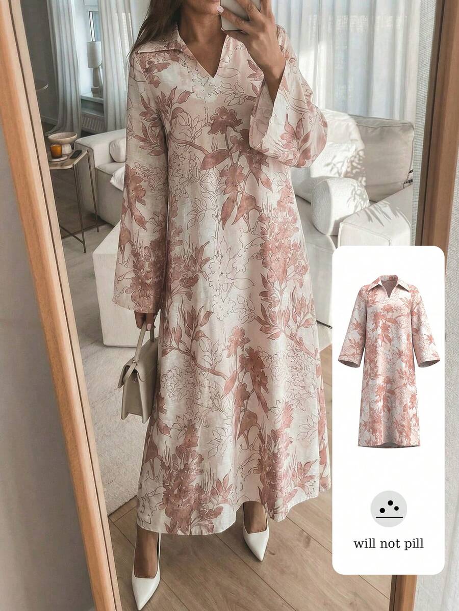 Yasmyna 女士春夏梭织长袖立领优雅浪漫阿拉伯连衣裙 - 彩色 - 查看 1