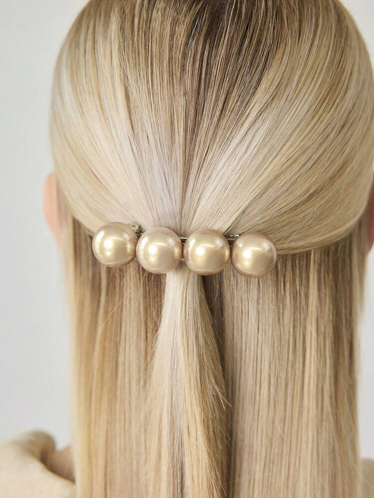 2PCS FAUX PEARL FRENCH CLIP HAIR CLIPS CLAW CLIPS HAIR CLAWS HAIR BARRETTES