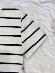 Airaco Women's Casual Striped Mini Dress, Summer - Apricot - View 4