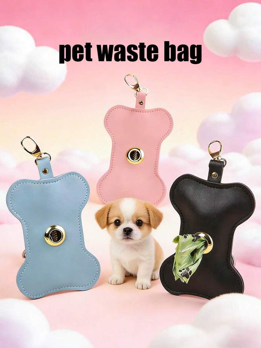 PETSIN 1 hộp đựng túi đựng phân thú cưng, túi đựng phân chó khi dắt chó đi dạo, túi chứa đồ, túi đựng chất thải hình xương cho thú cưng, đồ dùng cho thú cưng - Túi đựng phân xương 1 - Xem 1
