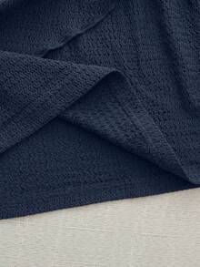 Olithes 时尚新款春夏约会之夜性感优雅修身高领金属扣褶皱无袖连衣裙（女款） - 藏蓝色 - 查看 6