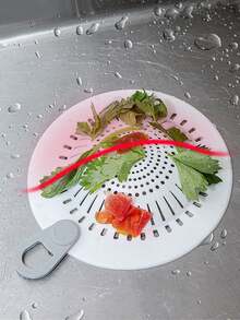 Kitchen Sink Strainer, Washbasin Hair Clogging Filter Cover, Bathroom Drain Strainer - White - View 2