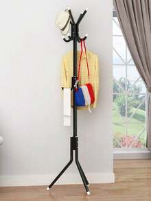 1pc Iron Garment Rack, Approx 69" Tall, Free-Standing Coat Rack, Stable, Fashionable, Movable, Easy Assembly, Suitable For Living Room, Entryway, Bedroom, Study, Office, Holiday Gift, Valentine's Day Present - Multicolor - View 4