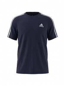 Adidas Essentials Men's 3-Stripes Single Jersey Navy Blue - Navy Blue - View 1