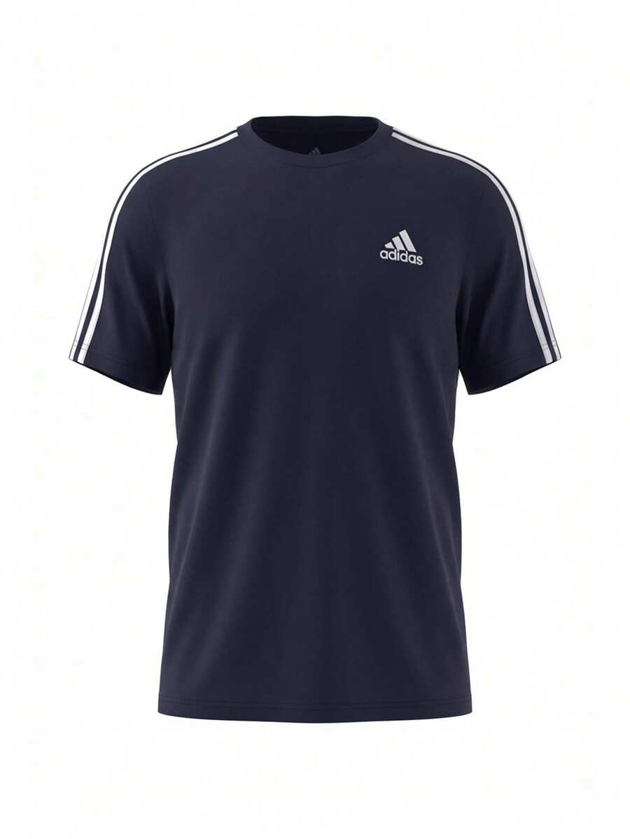 Adidas Essentials Men's 3-Stripes Single Jersey Navy Blue - Navy Blue - View 1