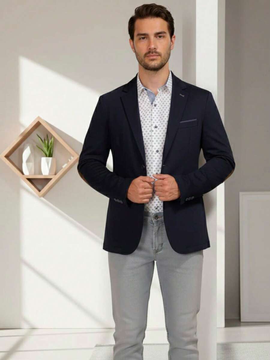 Blazer Casual Busines - Navy Blue - View 1
