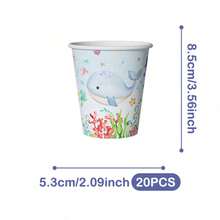 海底天堂一次性餐盘、餐巾纸和杯子套装，可供20位客人使用。这款一次性派对用品套装（包括餐盘、餐巾纸和杯子）非常适合生日派对、婚礼和家庭野餐。 - 查看 11