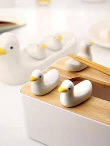 Cirelle 1pc Ceramic Chopstick Holder And Cutlery Rack, Duck Shaped Chopstick Pillow Storage Rack, Suitable For Cutlery Racks, Knife Fork Spoon Racks, Table Decoration Ornaments, Creative Spoon Fork Racks, Kitchen Chopstick Placement Racks, Suitable For Christmas, Halloween, New Year Gifts - View 9