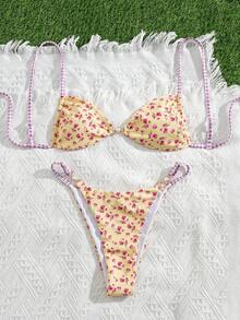 Swim Mod Women's 2 Pieces Swimsuit Set, Sexy Vacation Elegant Halter Style Ladies Beach Wear, Spring/Summer - Multicolor - View 6