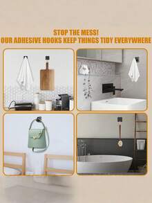 One Usu 201 Stainless Steel Hook, Strong Adhesive Wall Hook, Self-Adhesive Hook, Towel Rack Hook, Coat Rack, Key Holder. - Please Choose - View 4