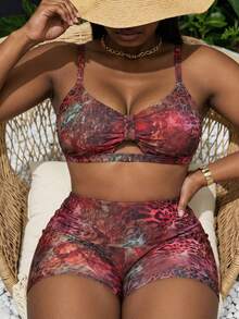 Slaydiva Bộ bikini hai mảnh kiểu dáng tối giản dành cho người có thân hình mũm mĩm, trang phục đi biển mùa hè cho nữ. - Nhiều màu - Xem 5