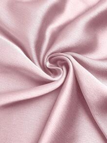 Modelyn Blusa elegante de talla grande de manga larga, cuello alto y ajustada con volantes de unicolor, para primavera/otoño - Rosa Pálido - Ver 7