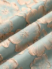 SHEIN Lady Women's Elegant Jacquard Petal Sleeve Ruched Waist Flared Hem Party Dress, Summer - Multicolor - View 8