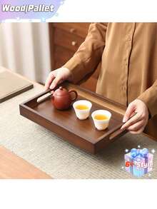 A Bamboo Tray, Serving Tray, Tea Tray - Brown - View 5