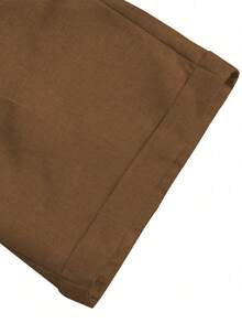 Manfinity Homme Pantalones cortos casuales de hombre de unicolor con dobladillo enrollado y bolsillo en diagonal, para verano - Café integral - Ver 5