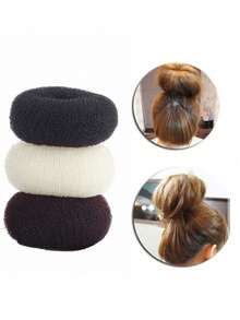 3/6Pcs Donut Hair Styling Tool Kit, Bun Maker Sponge For Messy Bun, DIY Hair Ring Wrapper For Women & Girls, Hair Styling Accessories For Perfect Ballerina Bun - Multicolor - View 8