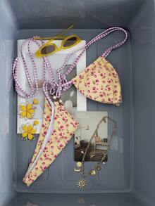 Swim Mod Women's 2 Pieces Swimsuit Set, Sexy Vacation Elegant Halter Style Ladies Beach Wear, Spring/Summer - Multicolor - View 5