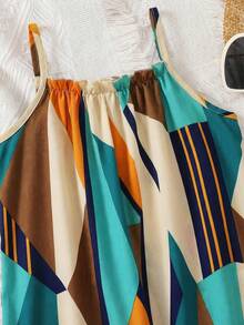 Mono sin mangas con estampado floral ditsy para niña en vacaciones - Multicolor - Ver 6