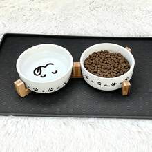 1个硅胶爪印宠物餐垫 - 黑色 - 查看 5