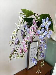 2pcs 3D Printed Simulated Weeping Jasmine Silk Flower Begonia Single Stem Light Luxury Artificial Flower Home Indoor Landscaping Decoration Flower - Multicolor - View 1