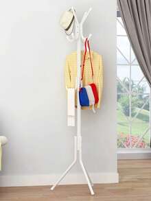 1pc Iron Garment Rack, Approx 69" Tall, Free-Standing Coat Rack, Stable, Fashionable, Movable, Easy Assembly, Suitable For Living Room, Entryway, Bedroom, Study, Office, Holiday Gift, Valentine's Day Present - Multicolor - View 2