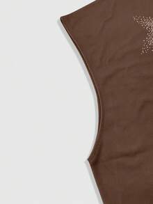 ROMWE MEN Grunge Punk Men's Letter & Portrait Graphic Round Neck Casual Tank Top (Random Rhinestone Decor), Summer - Multicolor - View 5