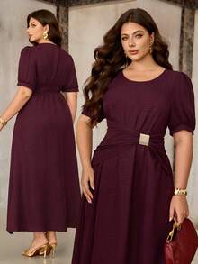 Roveilla 大码女装春夏新款长袖针织拼接刺绣连衣裙，婚礼宾客浪漫礼服，新娘礼服，正式礼服，优雅浪漫酒红色连衣裙，大码休闲连衣裙，勃艮第长裙，大码正式礼服，大码女装连衣裙，优雅大码服装，大码优雅连衣裙，大码女装连衣裙 - 酒紅色 - 查看 8