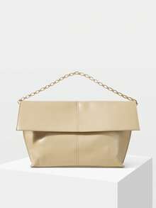 MOTF LADIES' CLUTCH BAG, EXQUISITE CHAIN, LARGE-CAPACITY SIMPLE COMMUTER BAG - Khaki - View 6