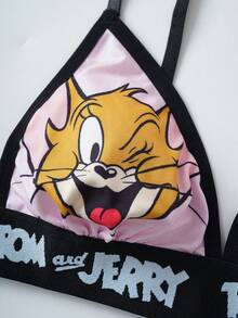 TOM & JERRY X SHEIN 女士卡通印花休闲时尚内衣套装 - 淺粉色 - 查看 4