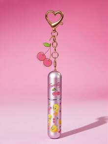 LOONEY TUNES X SHEIN 5毫升/0.2盎司粉色可灌装香水喷雾瓶，底部灌装，按压式，迷你便携化妆品瓶，带可视窗口的液体灌装瓶，方便旅行和飞机携带，配有樱桃吊坠，可挂在包包或钥匙链上。 - 粉色 - 查看 9