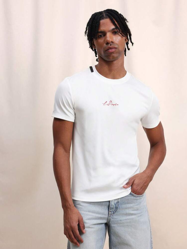 Men's Crew Neck Short Sleeve City Graphic T-Shirt Regular Fit Casual Summer Tee With Script Print