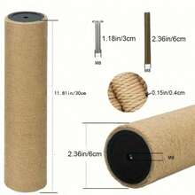 2 Pcs Sisal Rope Posts Cat Tree Replacement Posts DIY Materials Yellow Sisal Rope Cat Scratching Posts For Cats - Yellow - View 7