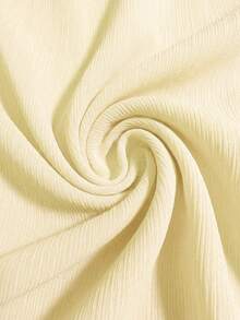 Franclia Áo sơ mi nữ thanh lịch màu hồng nhạt chất liệu chiffon nhăn, cổ trắng, tay ngắn, dáng rộng. - Màu be - Xem 5