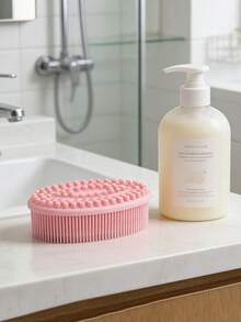硅胶沐浴海绵刷，干式按摩身体磨砂去角质工具，适用于背部淋浴清洁 - 彩色 - 查看 7