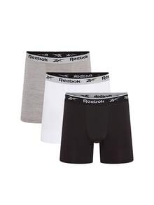 Reebok 3 paquete Men's Boxers - Black and White and Grey - Ver 1