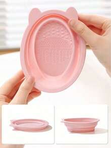1 buah/2 buah warna Pink/Abu-abu/Ungu, Alat Pembersih Kuas Makeup, Set Alat Pembersih Kuas Kosmetik yang Dapat Diperpanjang & Digunakan Kembali, Untuk Kuas, Puff Bedak, dan Spons, Set Aksesoris Makeup, Hadiah - MultiWarna - View 5