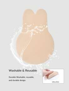 SHAPORA 6对装女士粘性文胸，兔耳和蚂蚁皮图案 - 杏色 - 查看 4