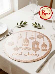 1 cái 2 cái 4 cái 6 cái 8 cái Khăn trải bàn tròn nhiều màu sắc chủ đề Ramadan dùng trang trí nhà cửa, tiệc tùng, tiệc lễ hội, đồ dùng trang trí Ramadan - Nhiều màu - Xem 10