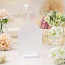 20 chiếc giá đỡ thẻ tên bằng acrylic trong suốt có khe, dùng để trưng bày trên bàn, làm bảng hiệu đám cưới, đựng ảnh kỹ thuật số, thực đơn văn phòng, hội nghị, giá đỡ thẻ màu đen, trắng và trong suốt. - Nhiều màu - Xem 12