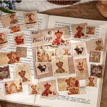 30 Stücke Goldfolie Aufkleber Set - Bär Geschenkdesign, süße vintage dekorative Aufkleber für Journaling, Scrapbooking & Briefumschlag Versiegelung - Verschiedenfarbig - Übersicht 7