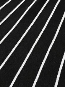 Franclia Women's Striped Elegant And Fashionable Halter Knit Dress - Black - View 9