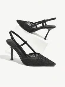 CUCCOO CHICEST Women High-Heeled Shoes Spring Shoes Spring Break Easter Prom Heels For Christmas Elegant Shoes Wedding Shoes Spring Shoes Bride Shoes - Black - View 5