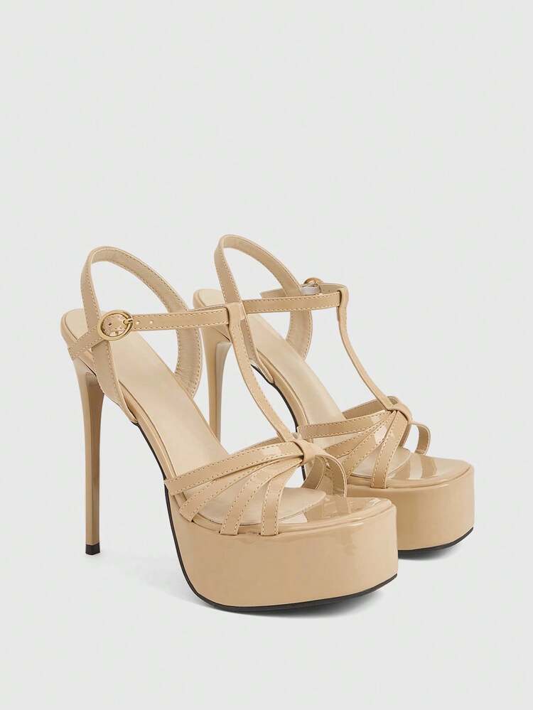 CUCCOO LuxiPop Sexy Fashion Thin High Heel Waterproof Platform Women's High Heel Sandals, Suitable For Halloween, Christmas, Party, Nightclub, Thick Bottom Shoes, Vacation Outfit, Travel Essential, 2000s Style