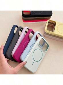 Ốp điện thoại silicon lỏng bóng bẩy sang trọng, tương thích với iPhone 17 Air, 16, 15, 14, 13, 12, 17 Pro Max Plus, kèm vỏ mềm từ tính. - màu xám than - Xem 8