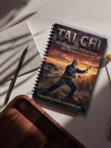 1pc Tai Chi Themed Planner, 50 Pages, Spiral-Bound Notebook, Perfect Gift For Tai Chi Enthusiasts Suitable For Study Office Work And Back-To-School Season - 28 Days Tai Chi Martial Arts Concept - View 1