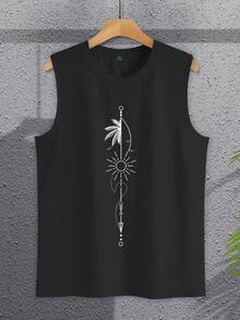 Manfinity Homme 男士棕榈树印花休闲百搭背心 - 彩色 - 查看 5