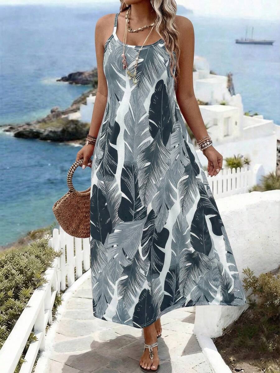 Linhara CURVE Đầm Maxi Dài In Hình Cây Giáng Sinh Size Lớn Cho Nữ - Nhiều màu - Xem 1